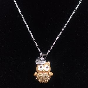 Bradford Exchange Swarvoski Crystal Owl Necklace